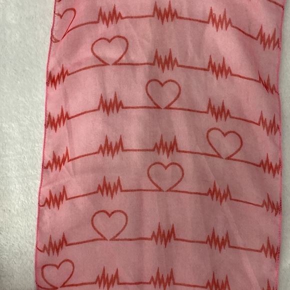 Lifeline pink and red hearts sheer scarf - Picture 6 of 17